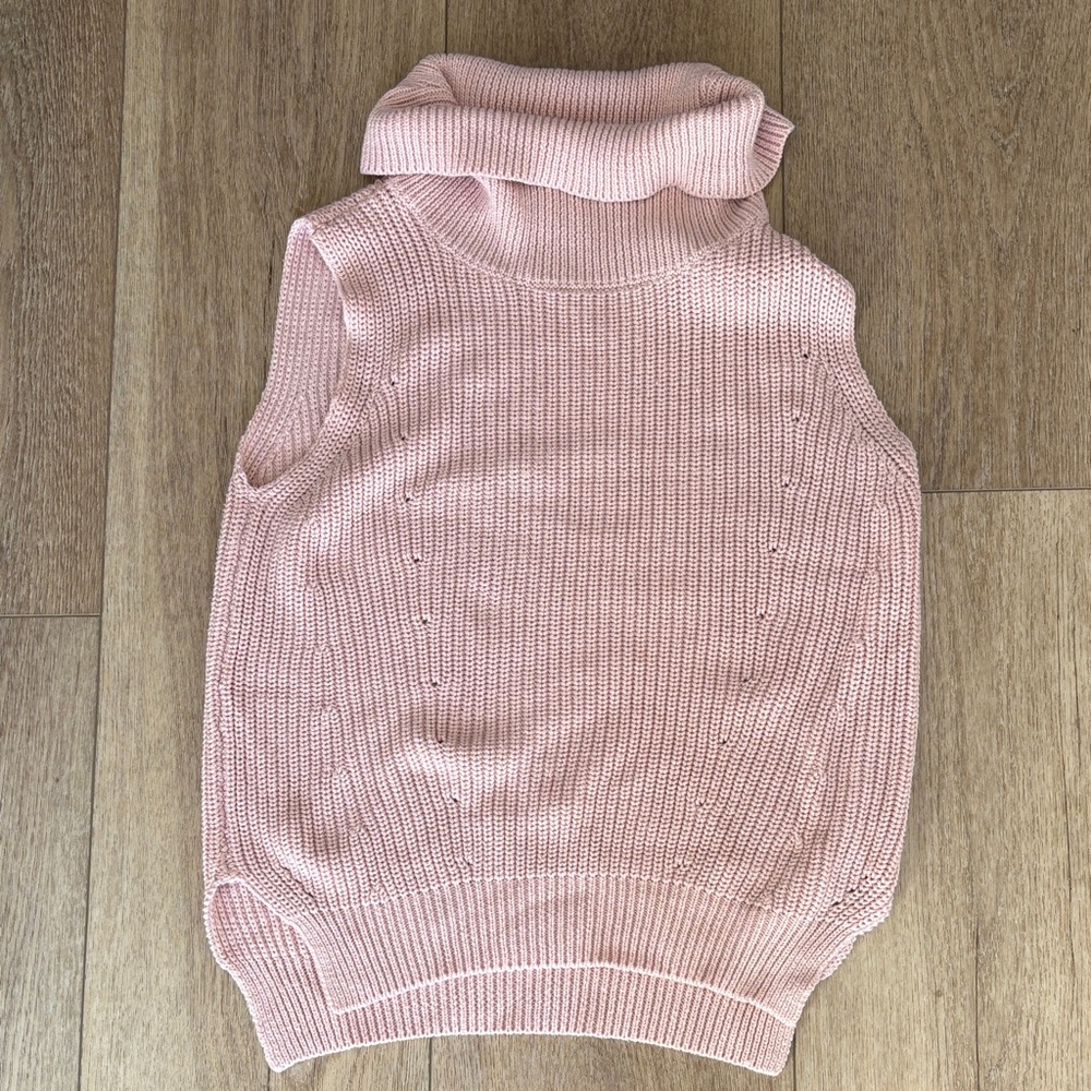 Workshop Republic Clothing Light Pink Sleeveless Turtleneck Sweater
